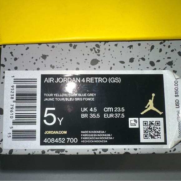 Jordan Air 4 Retro in Yellow and Gray - Picture 6 of 6